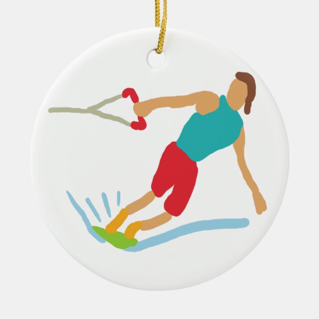 Wakeboarding Keramik Ornament (Vorne)