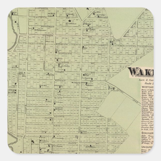 Wakefield, Bronxdale Quadratischer Aufkleber (Vorderseite)