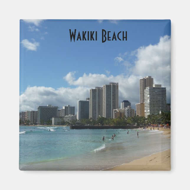 Wakiki Beach Hawaii Foto Magnet Oahu Honolulu (Vorne)