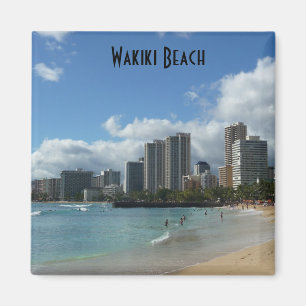 Wakiki Strand-Hawaii-Foto-Magnet Oahu Honolulu Magnet