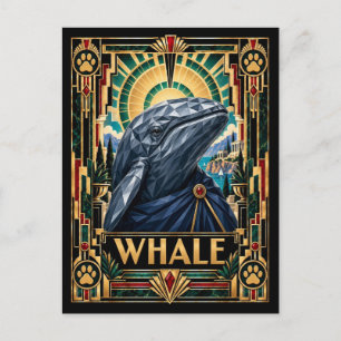 Wal, Art Deco Wildlife Postkarte