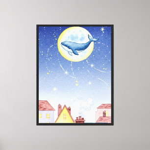 Wal auf dem Mond Leinwanddruck