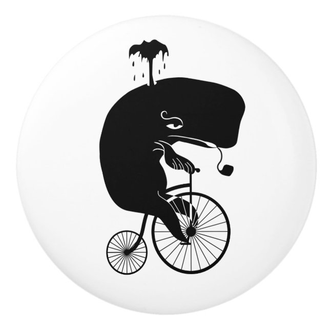 Wal auf einem Fahrrad Keramikknauf (Vorderseite)