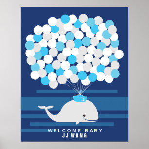 Wal Baby Shower Gästebuch Druck