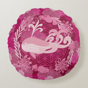 Wal-Blume des Lebens Rundes Kissen