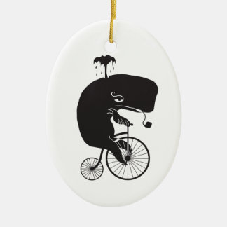 Wal, der ein Fahrrad reitet Keramik Ornament
