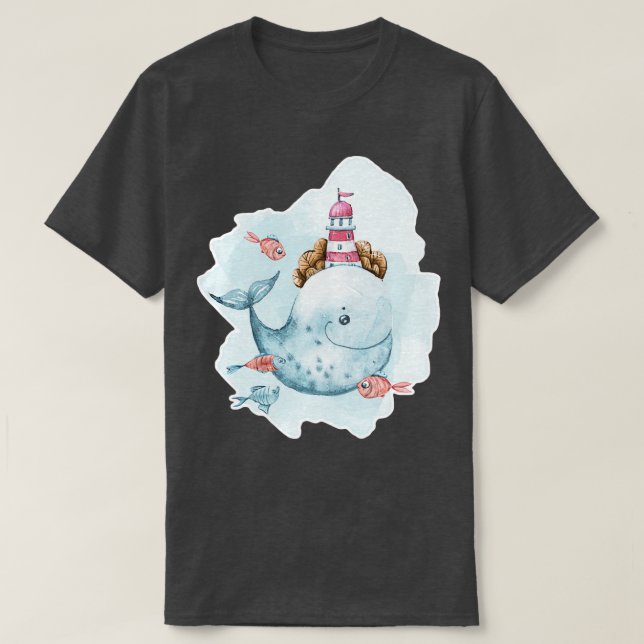 Wal der Wasserfarbe 4 T-Shirt (Design vorne)