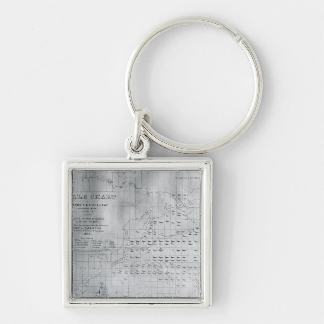 Wal-Diagramm des North Pacific, 1851 Schlüsselanhänger (Vorne)