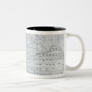 Wal-Diagramm des North Pacific, 1851 Zweifarbige Tasse