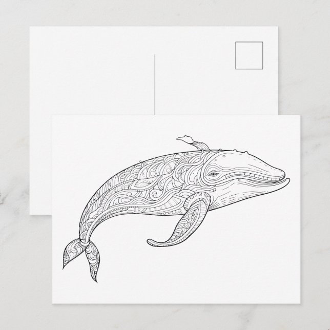 Wal-Doodle-Zeichnung. Postkarte (Vorne/Hinten)