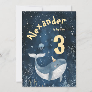 Wal eines Time Ocean Kindergeburtstag Einladung