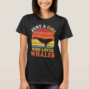 Wal Fisch Vintage Nur Ein Mädchen Das Wale Liebt T-Shirt