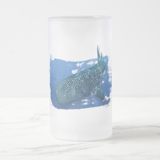 Wal-Haifisch in der tiefen mattierten Bier-Tasse Mattglas Bierglas (Mittel)