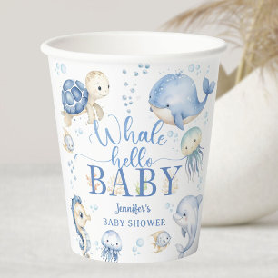 Wal-Hallo-Baby-Party Boy Blaues Meer Pappbecher