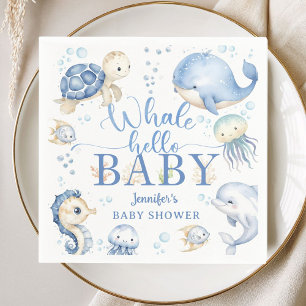 Wal-Hallo-Baby-Party-Junge-Blauer-Ozean-Papier Serviette
