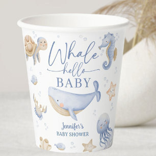 Wal-Hallo-Baby-Party Junge Blauer Ozean Pappbecher