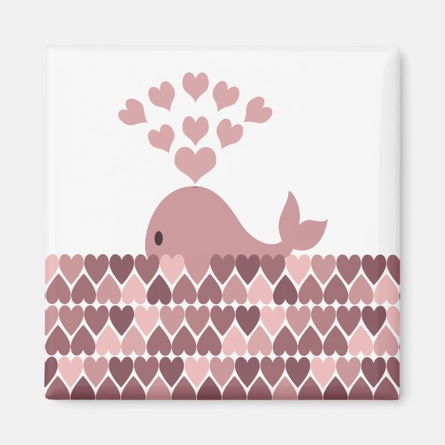 Wal Liebe Rosa Magnet (Vorne)