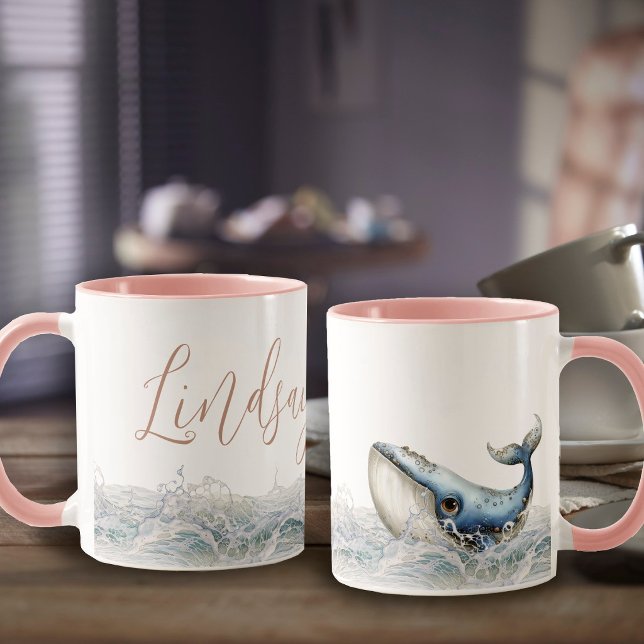 Wal-Minimalist-Namen-Kaffeetasse Tasse (Von Creator hochgeladen)