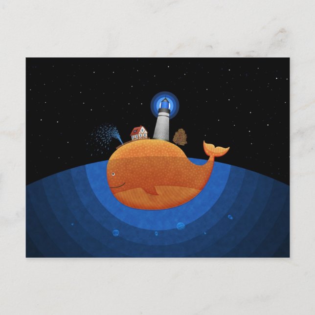 Wal (Nacht) Postkarte (Vorderseite)