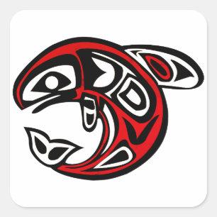 Wal, Natur, Haida Quadratischer Aufkleber