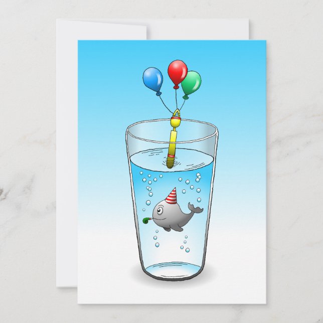 Wal-Pool-Party Geburtstag Karte (Vorderseite)