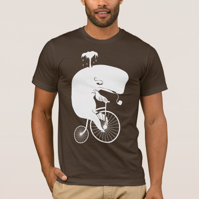 Wal-Reiter auf Penny-Farthing-Fahrrad T-Shirt (Vorderseite)