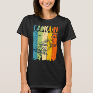 Wal Retrot Cancun Mexiko Thema Familienurlaub T-Shirt