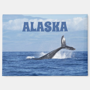 Wal-Schwanz-Szene-Ozean-Alaska-Magnet-Geschenk Magnet