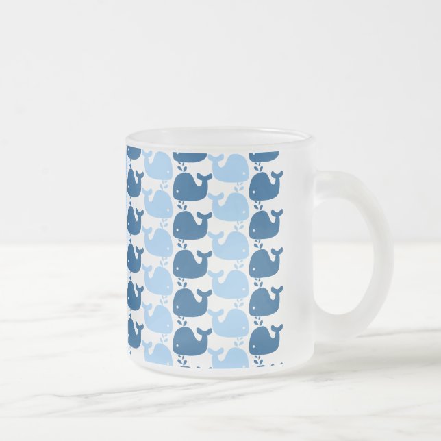 Wal-Silhouette-Druck-Tasse Mattglastasse (Rechts)