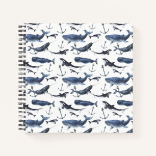 Wal- und Ankermuster Notizbuch
