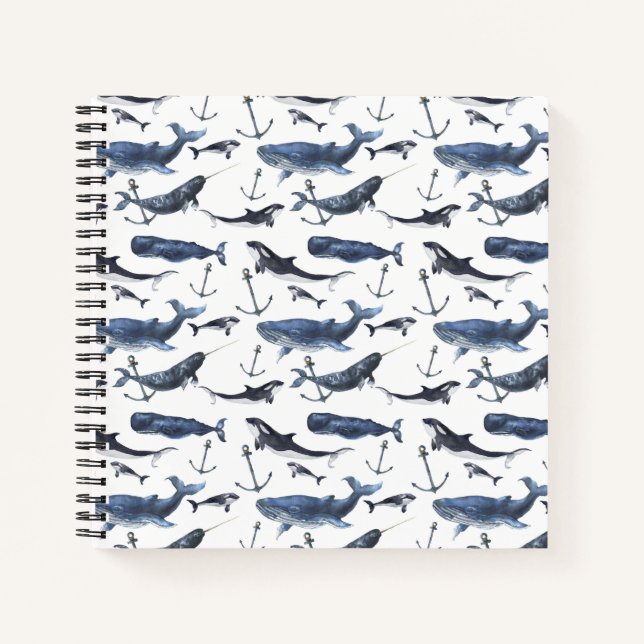 Wal- und Ankermuster Notizbuch (Vorderseite)