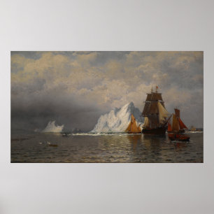 Wal- und Fischereifahrzeuge in der Nähe der Küste  Poster