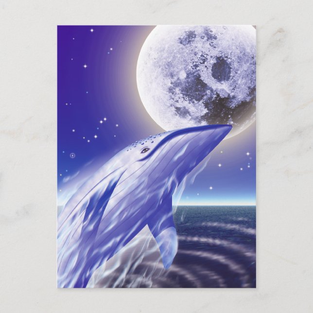 Wal und Mond Postkarte (Vorderseite)
