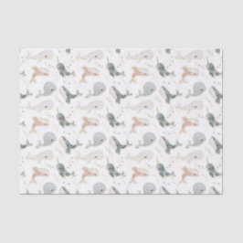 Wal und Sterne im Meer Seidenpapier