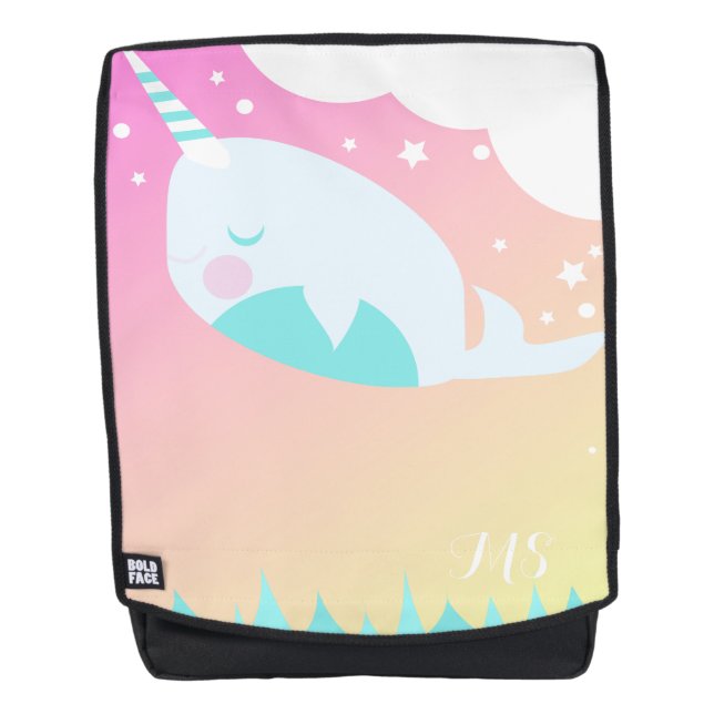 Wal und Wolken Ombre Anfangsname Rucksack (Vorderseite)