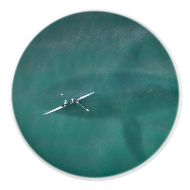 Wal unter Boot: Nie allein auf See Keramikknauf (Vorderseite)