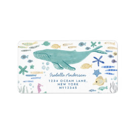 Wal unter Meeresadresse Adressaufkleber