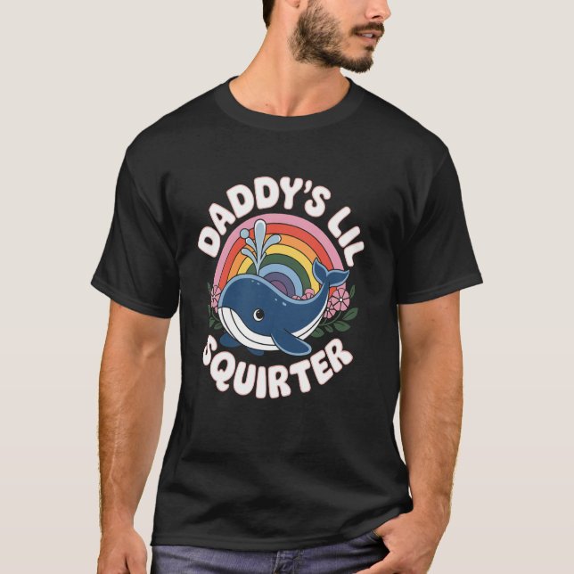 Wal-Vaters kleiner Spritzer Süßer Regenbogen-Wal T-Shirt (Vorderseite)