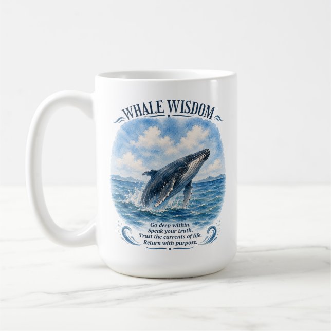 Wal-Weisheit: Den Strömungen vertrauen Kaffeetasse (Links)