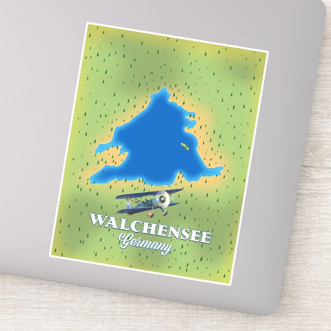 Walchensee Deutschland Karte Aufkleber (Detail)