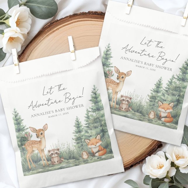 Wald-Abenteuer-Baby-Party Geschenktütchen (Woodland Adventure Baby Shower Favor Bag )