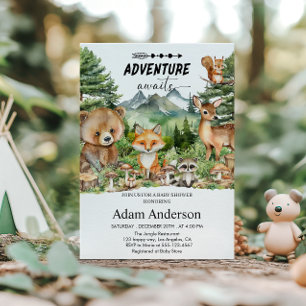 Wald-Abenteuer-Baby-Shower-Einladung Forst Einladung