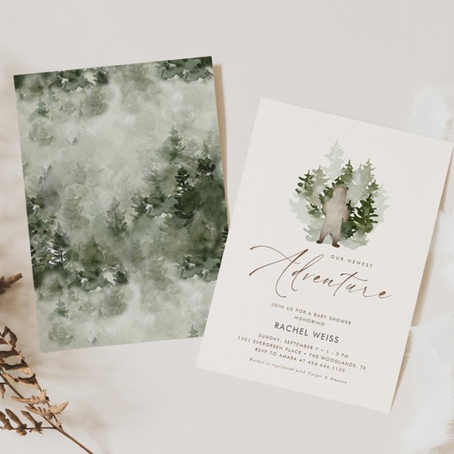 Wald-Adventure Gender Neutral-Baby-Dusche Einladung (Von Creator hochgeladen)