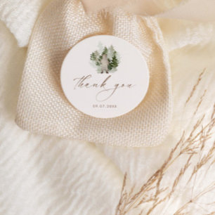 Wald-Adventure Gender Neutral-Baby-Dusche Runder Aufkleber