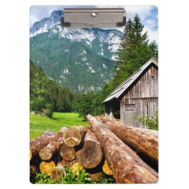 Wald am Berghang Lumberjack Camp Klemmbrett (Vorderseite)