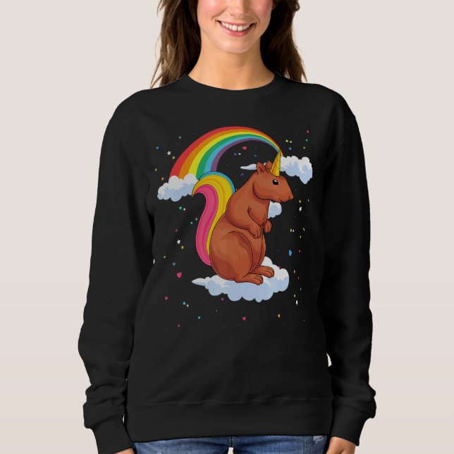 Wald Animal Lover Rainbow Squirrelcorn Unicorn S Sweatshirt (Vorderseite)