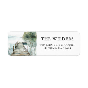 Wald Aquarell Bergsee Rücksendeadresse