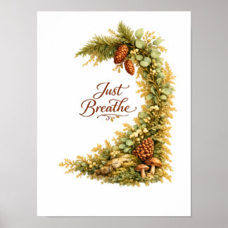 Wald-Aquarell-Illustration "Einfach atmen" Poster