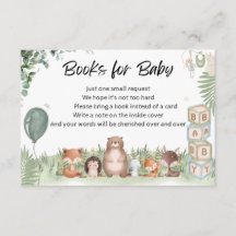 Wald-Baby-Party Bücher für Baby-Einlegekarte