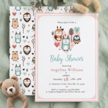 Wald-Baby-Shower-Einladung | Waldtiere